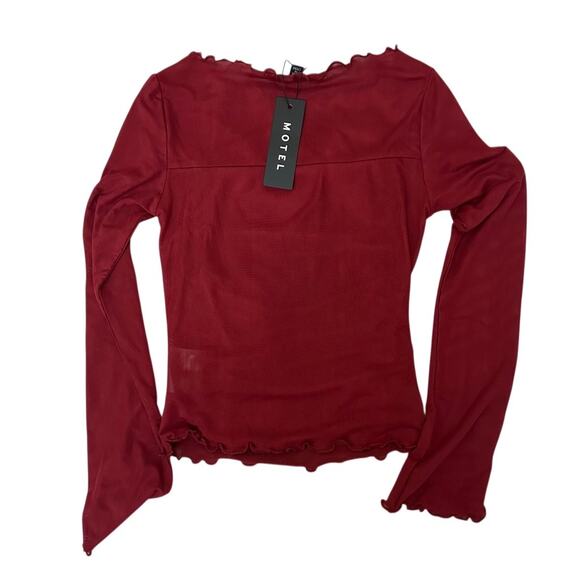 Motel Rocks Armina Long Sleeve Top In Burgundy Size XS - Picture 5 of 6